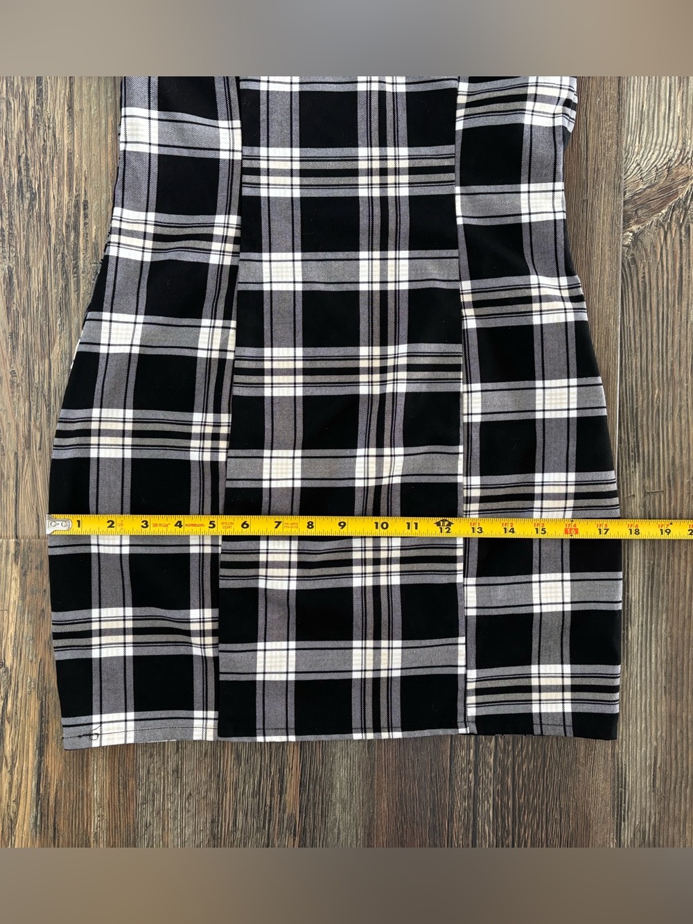Divided H&M Bodycon Fitted Mini Dress Small Black White Tan Plaid Sleeveless - Picture 7 of 9